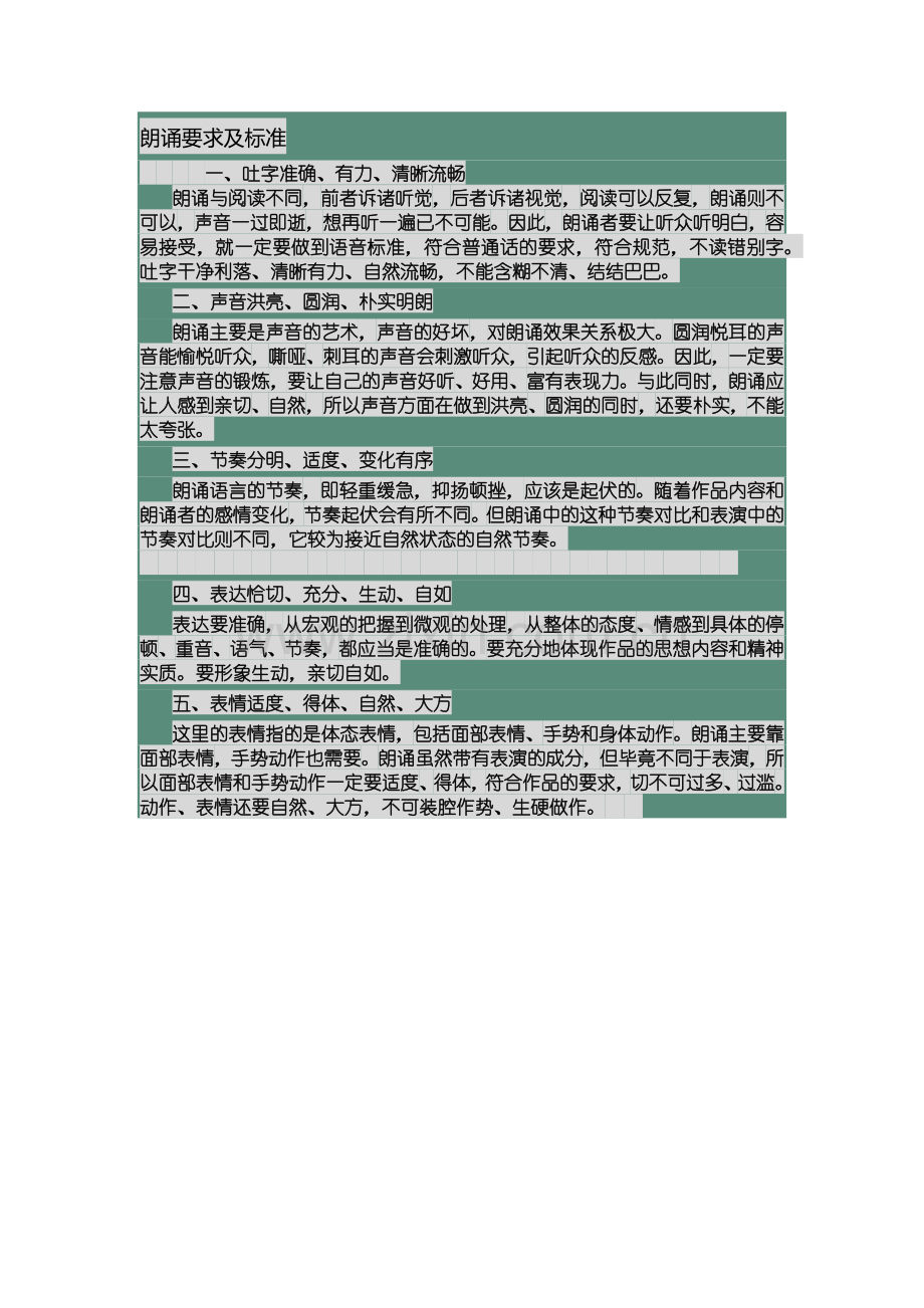 朗诵要求及标准.doc_第1页