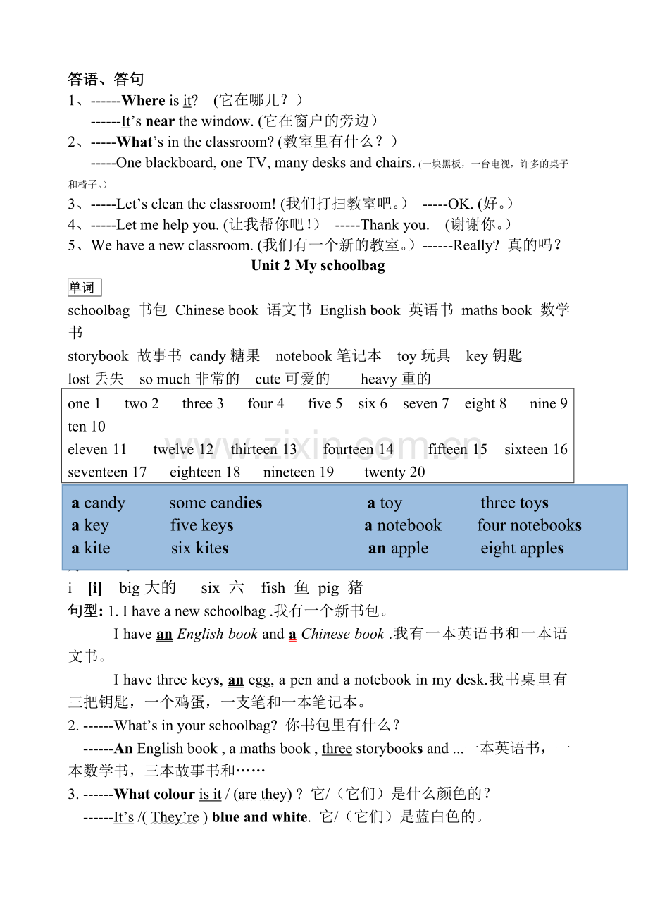 pep小学四年级英语上册各单元知识点归纳.doc_第2页