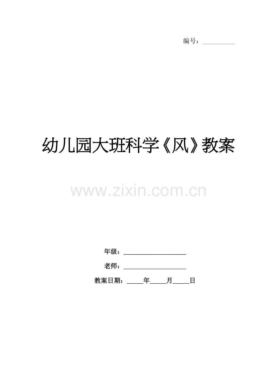 幼儿园大班科学《风》教案.docx_第1页