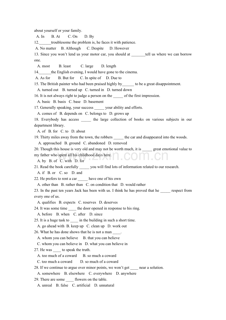 陕西省专升本考试英语真题.doc_第2页