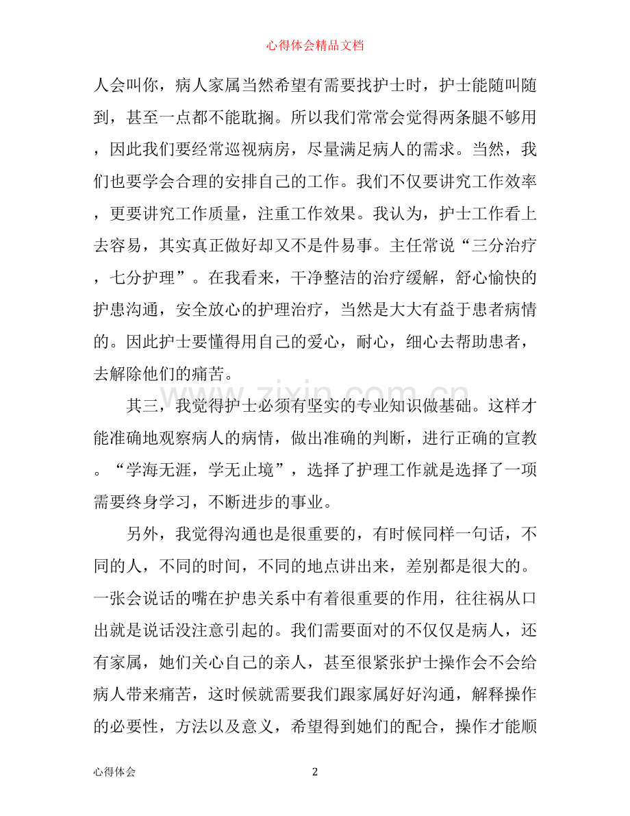 内科护理工作心得体会3篇.docx_第2页