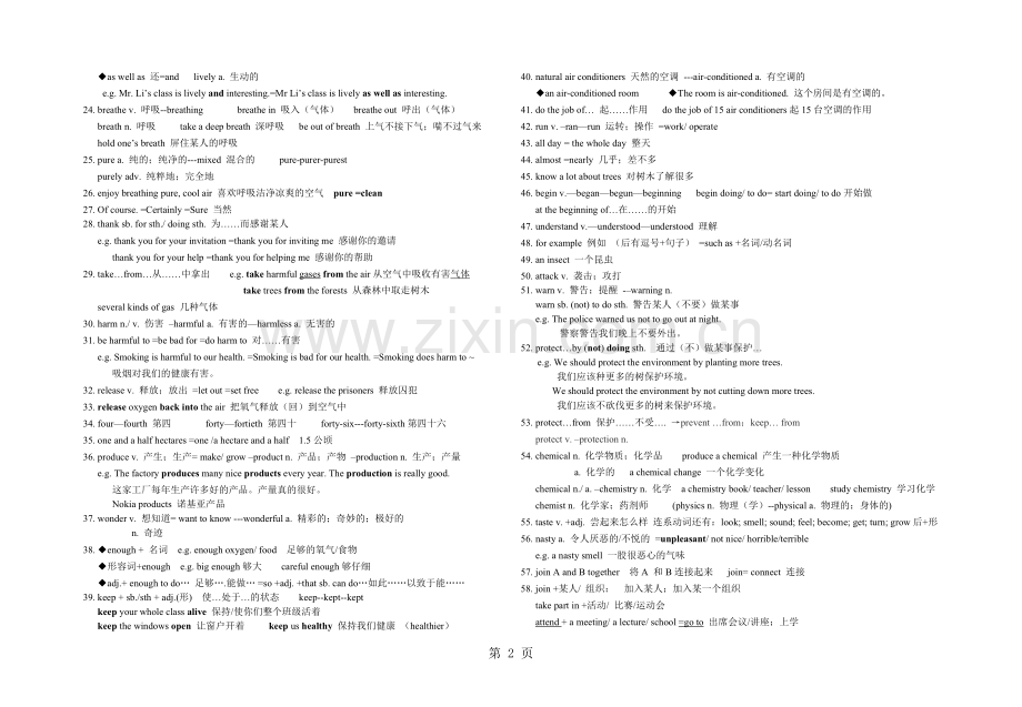 牛津上海八下8BUnit1Trees知识点梳理.doc_第2页