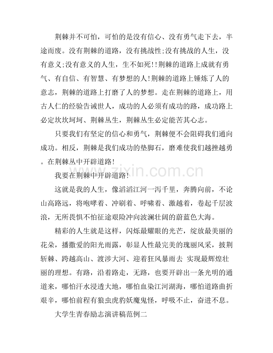 大学生青春励志演讲稿范例.docx_第2页