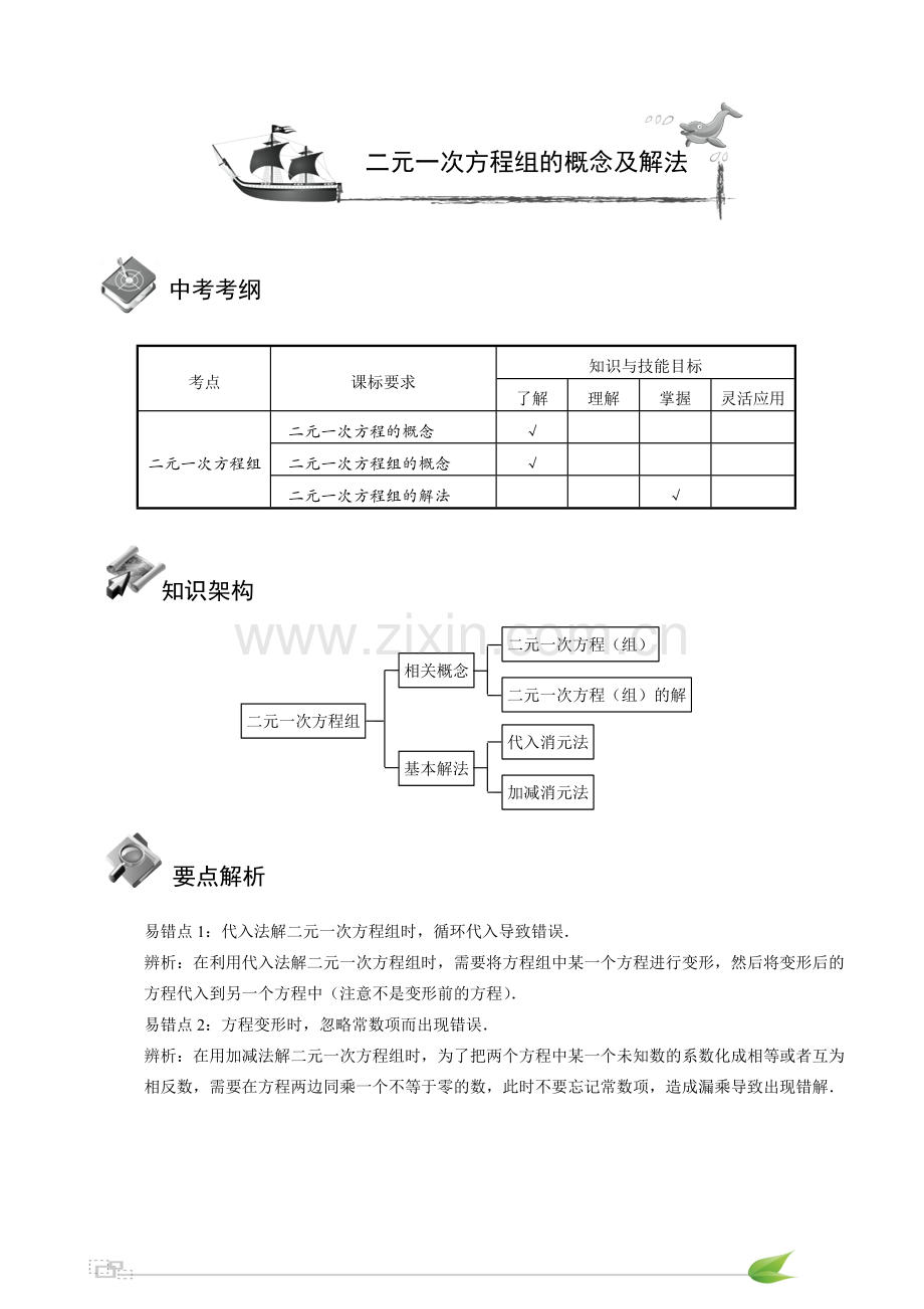 初中数学二元一次方程组.doc_第1页