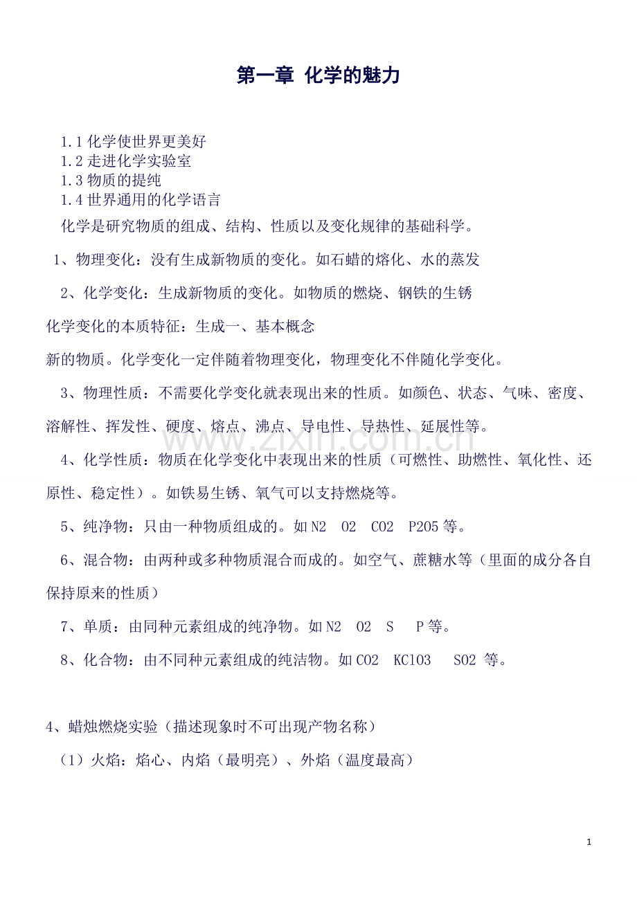 上海市九年级化学上册知识点总结.doc_第1页