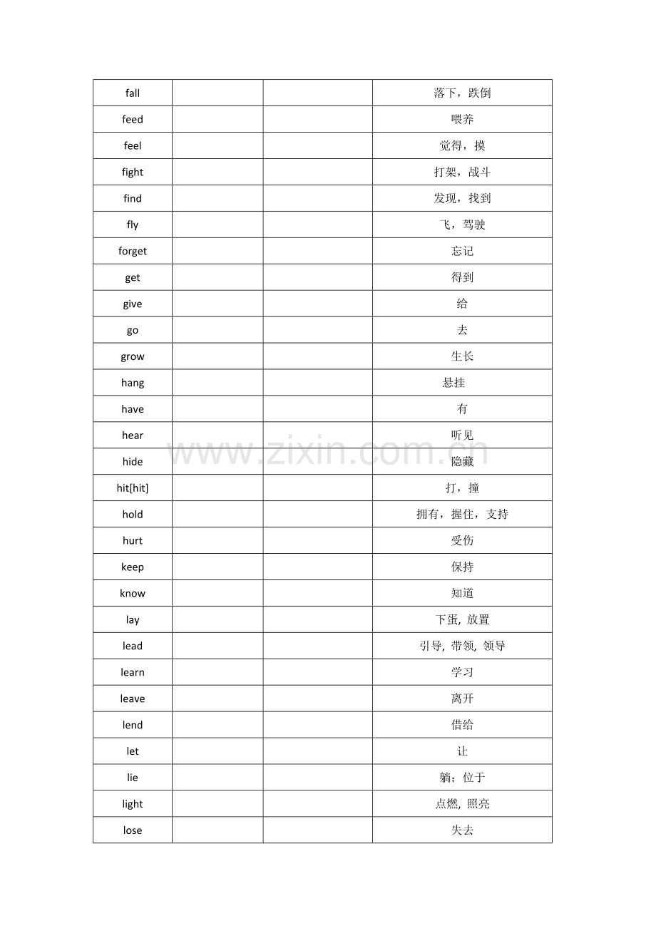 不规则动词表(学生默写版).doc_第2页