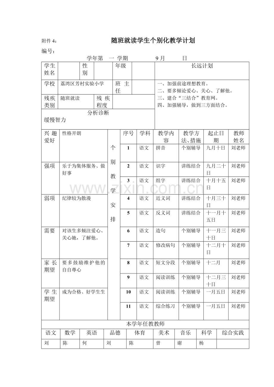 随班就读学生个别辅导记录.doc_第2页