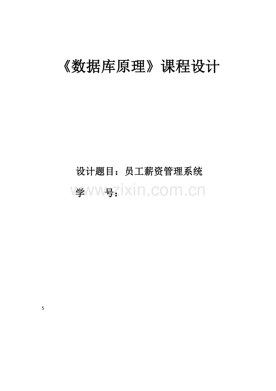 员工薪资管理系统Access设计报告.doc_第1页