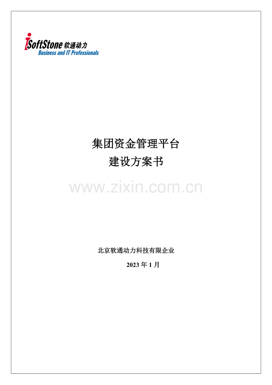 集团资金管理平台建设方案书.doc_第1页