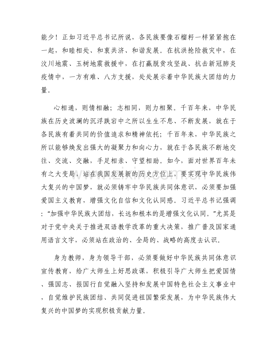 铸牢中华民族共同体意识发言材料集合8篇.docx_第2页