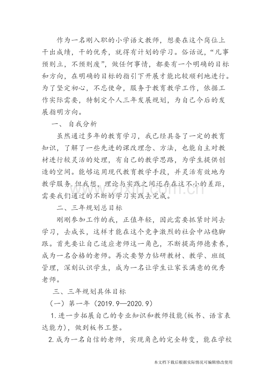 小学语文新教师专业发展计划.pdf_第1页