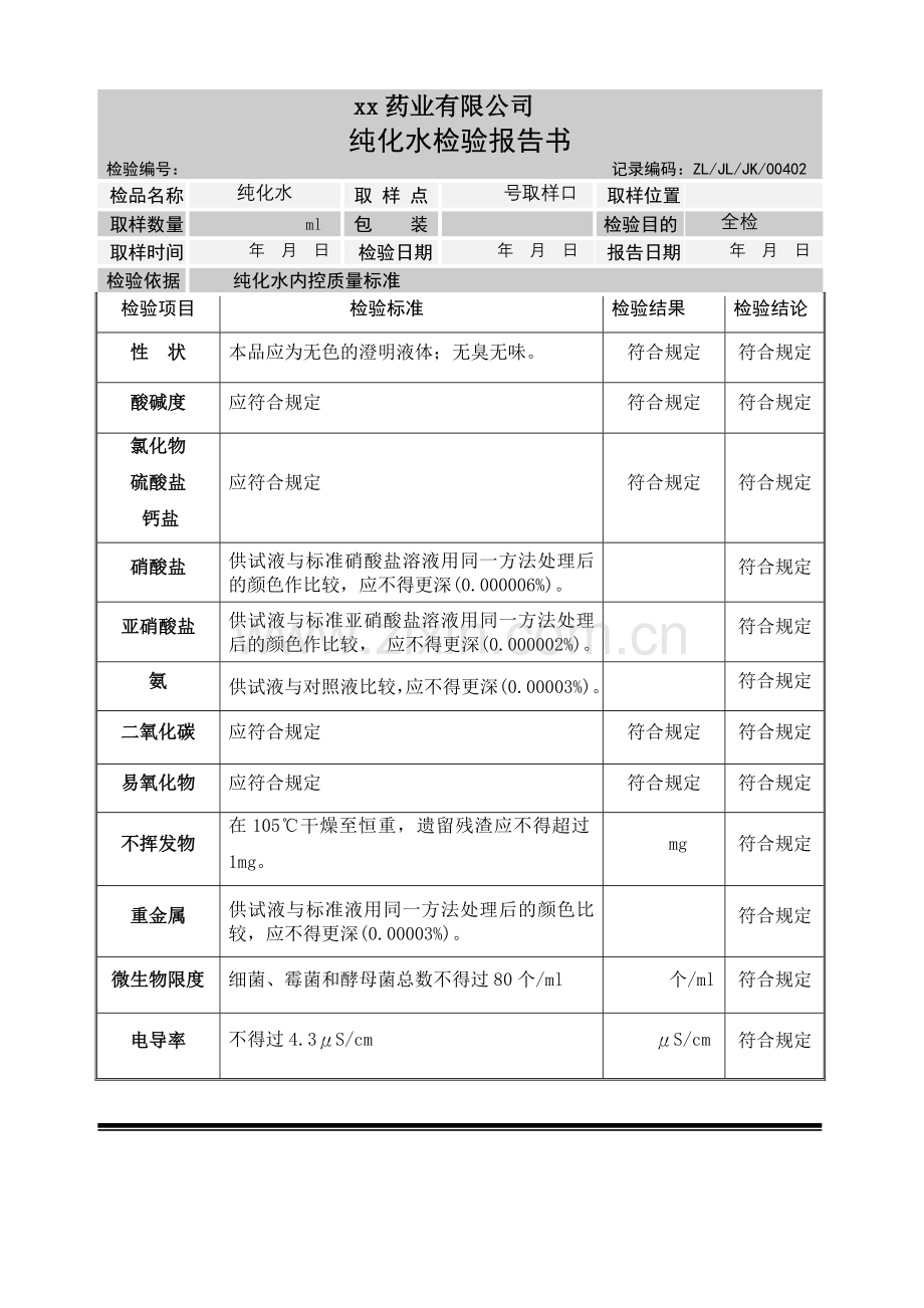 纯化水检验报告书.doc_第2页