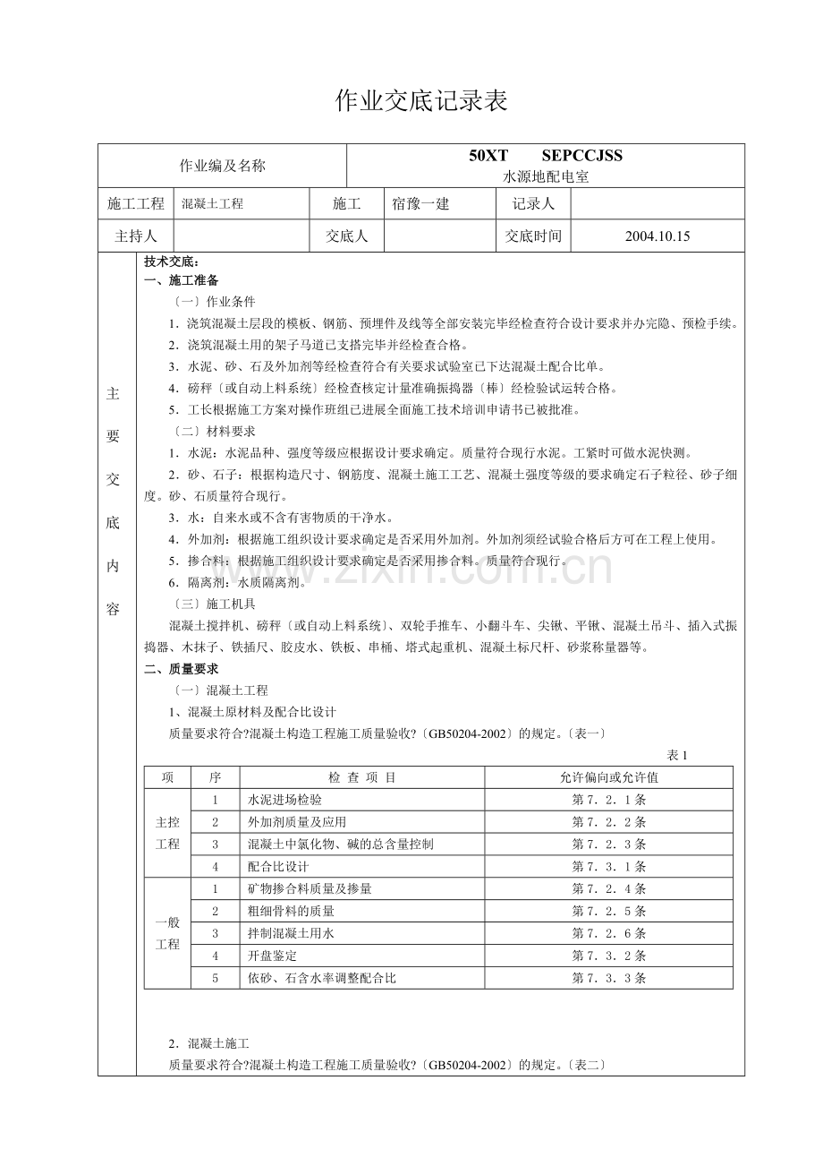 混凝土工程作业文件交底.doc_第1页