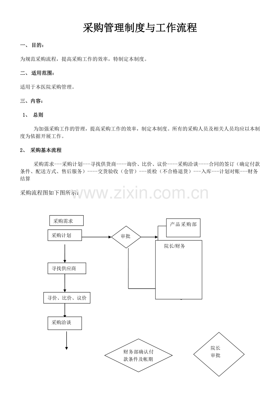 医院采购部工作流程.doc_第1页