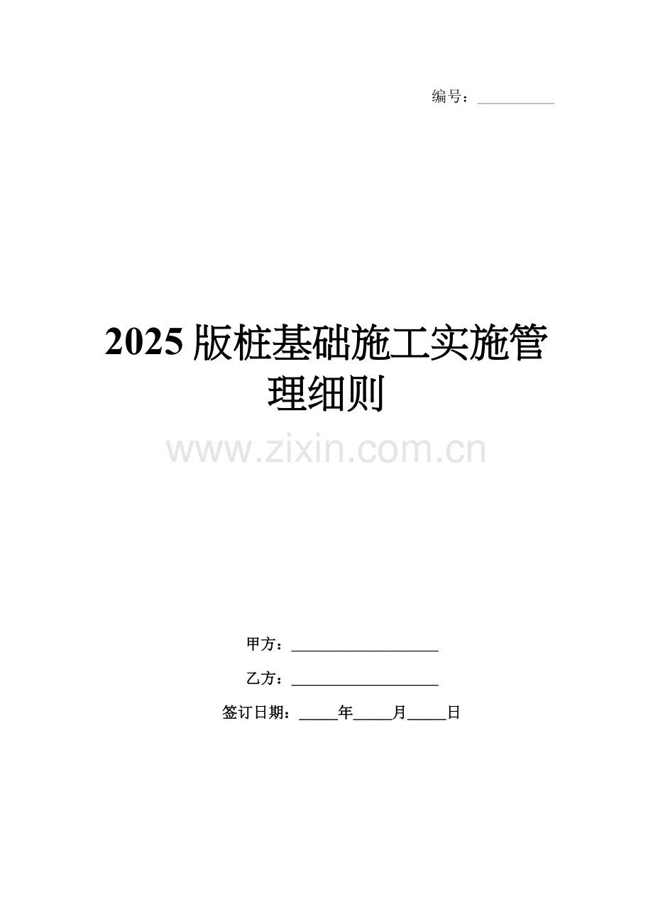 2025版桩基础施工实施管理细则.docx_第1页