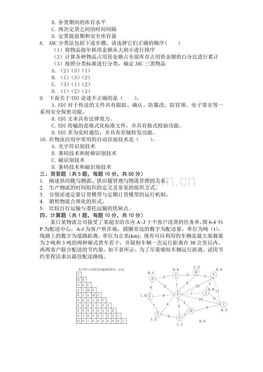 《物流及供应链管理》模拟试题五.doc_第2页