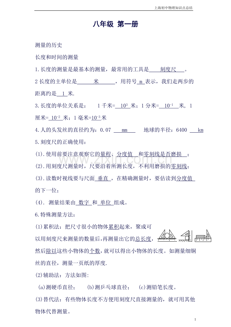 初中物理知识点总结(沪教版)汇总.doc_第1页