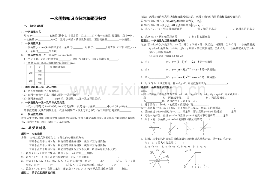 《一次函数》知识点归纳和题型归类.doc_第1页
