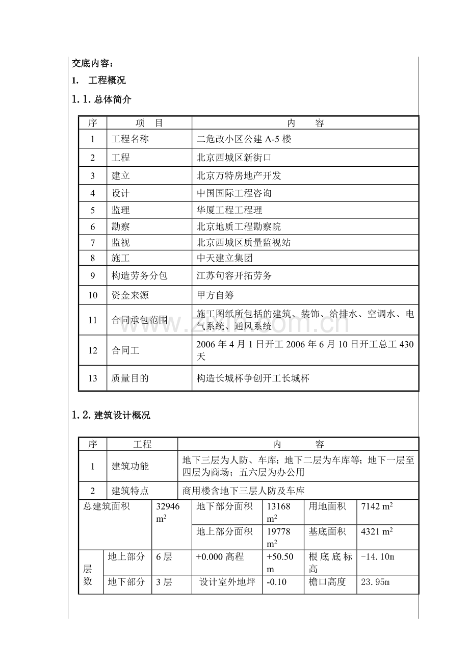 桃园二期危改小区公建A-5楼技术交底.doc_第1页
