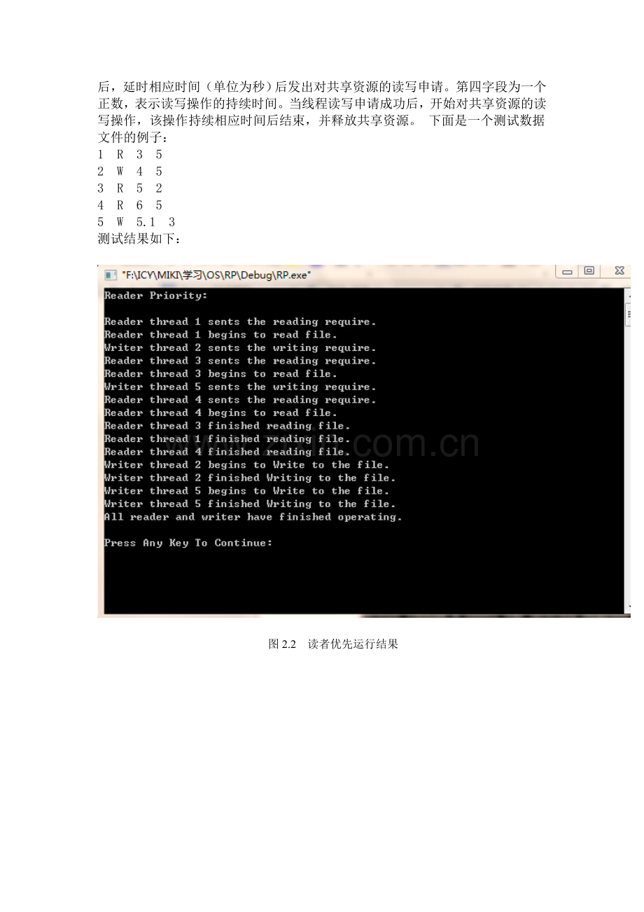 实验二--读者写者问题实验报告.doc_第2页