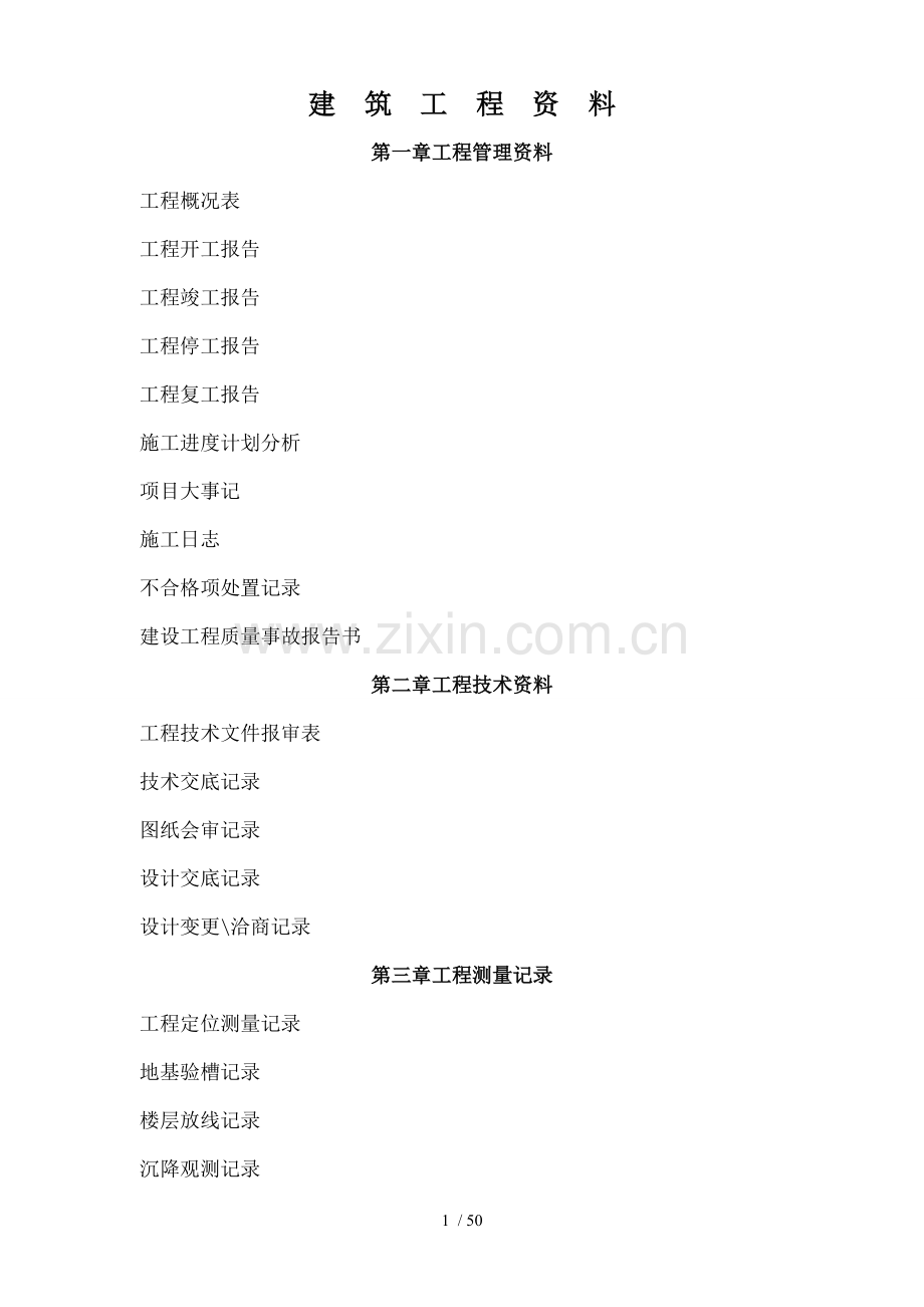 建筑工程资料(全套)表格.doc_第1页