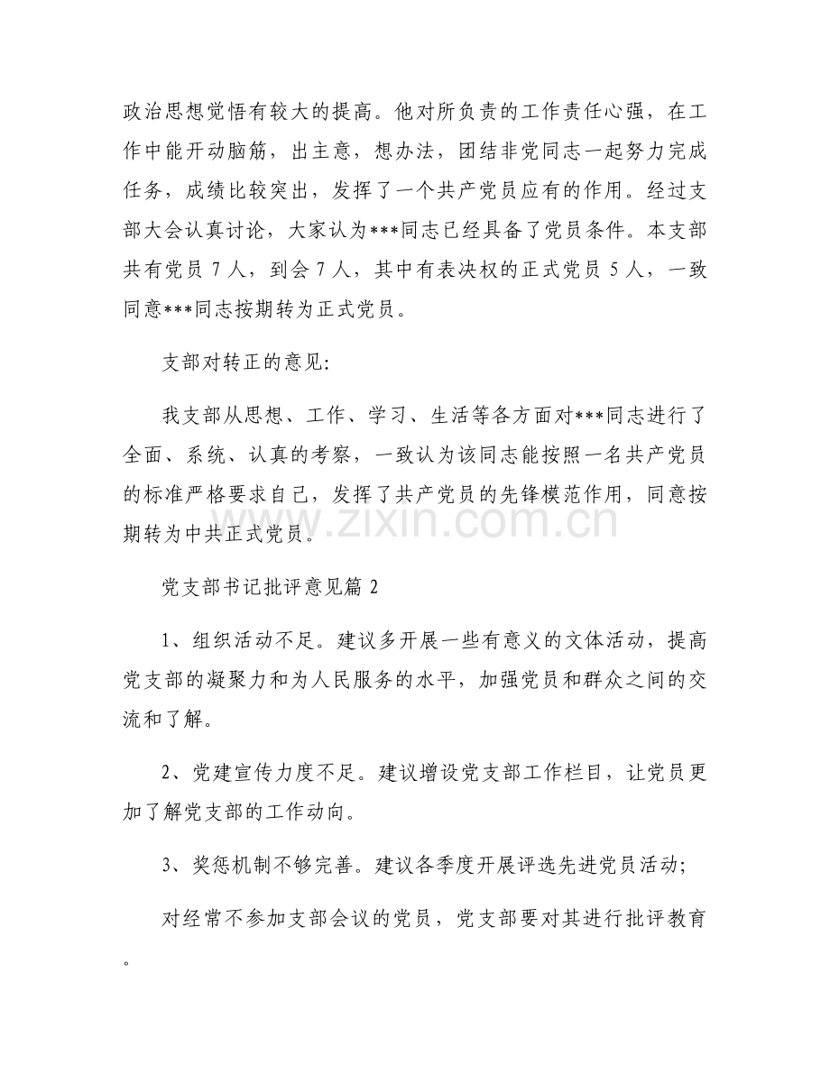 党支部书记批评意见范文(通用11篇).docx_第2页