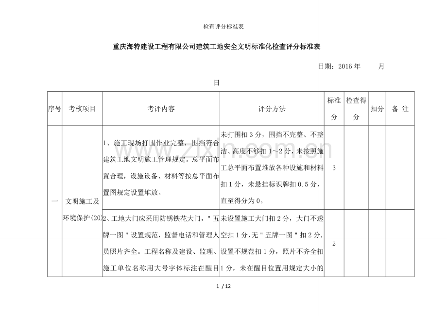检查评分标准表.doc_第1页