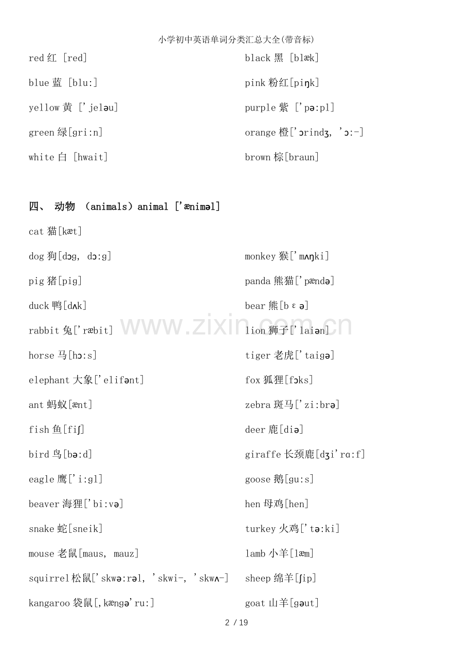 小学初中英语单词分类汇总大全(带音标).docx_第2页