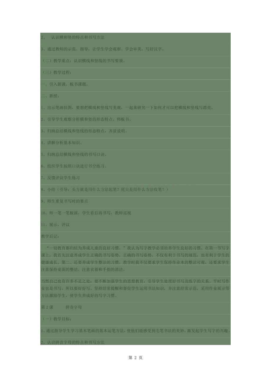 七年级书法课教案.docx_第2页