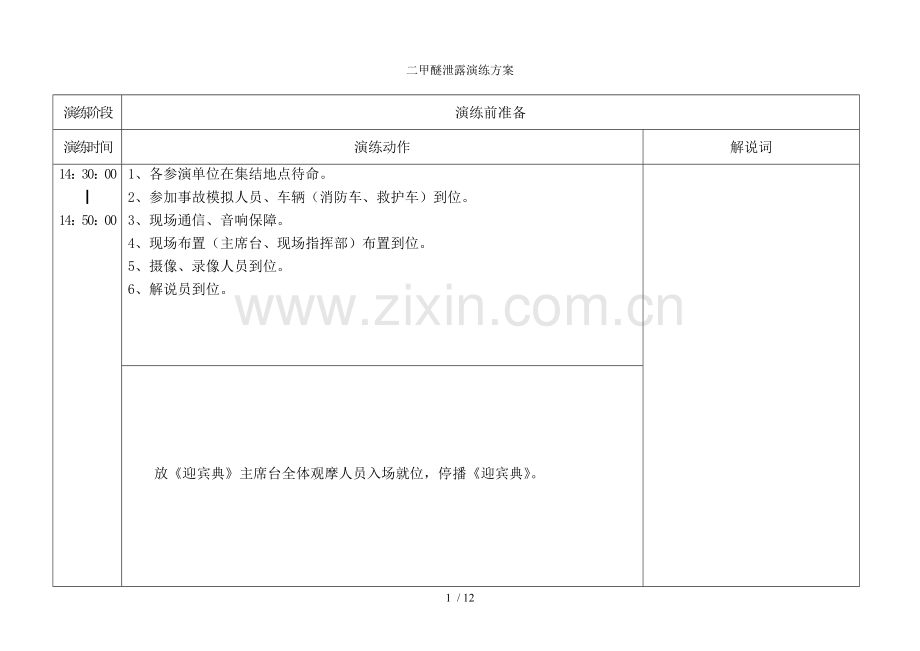 二甲醚泄露演练方案.doc_第1页