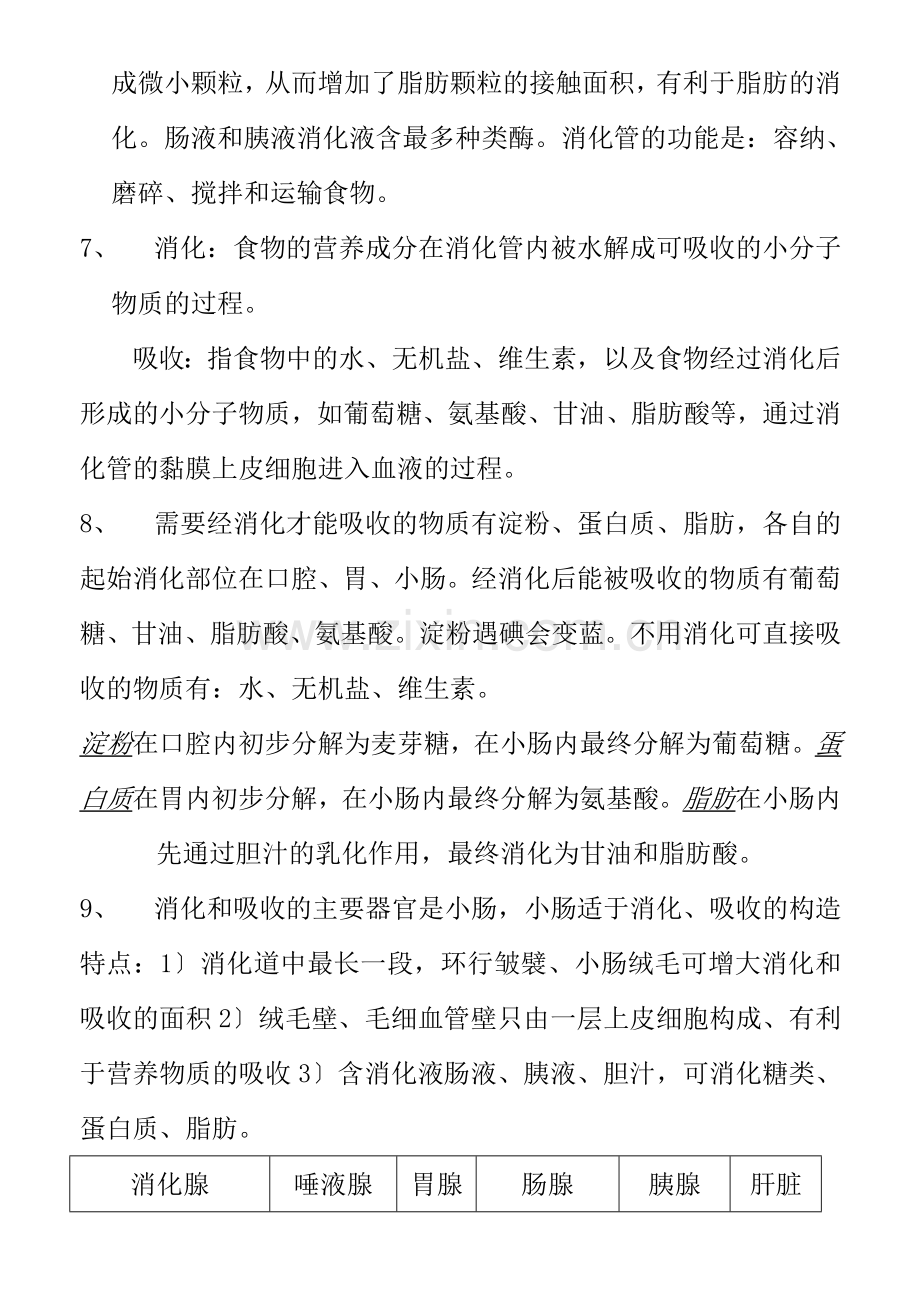 北师大版生物七年级下册复习提纲.docx_第2页