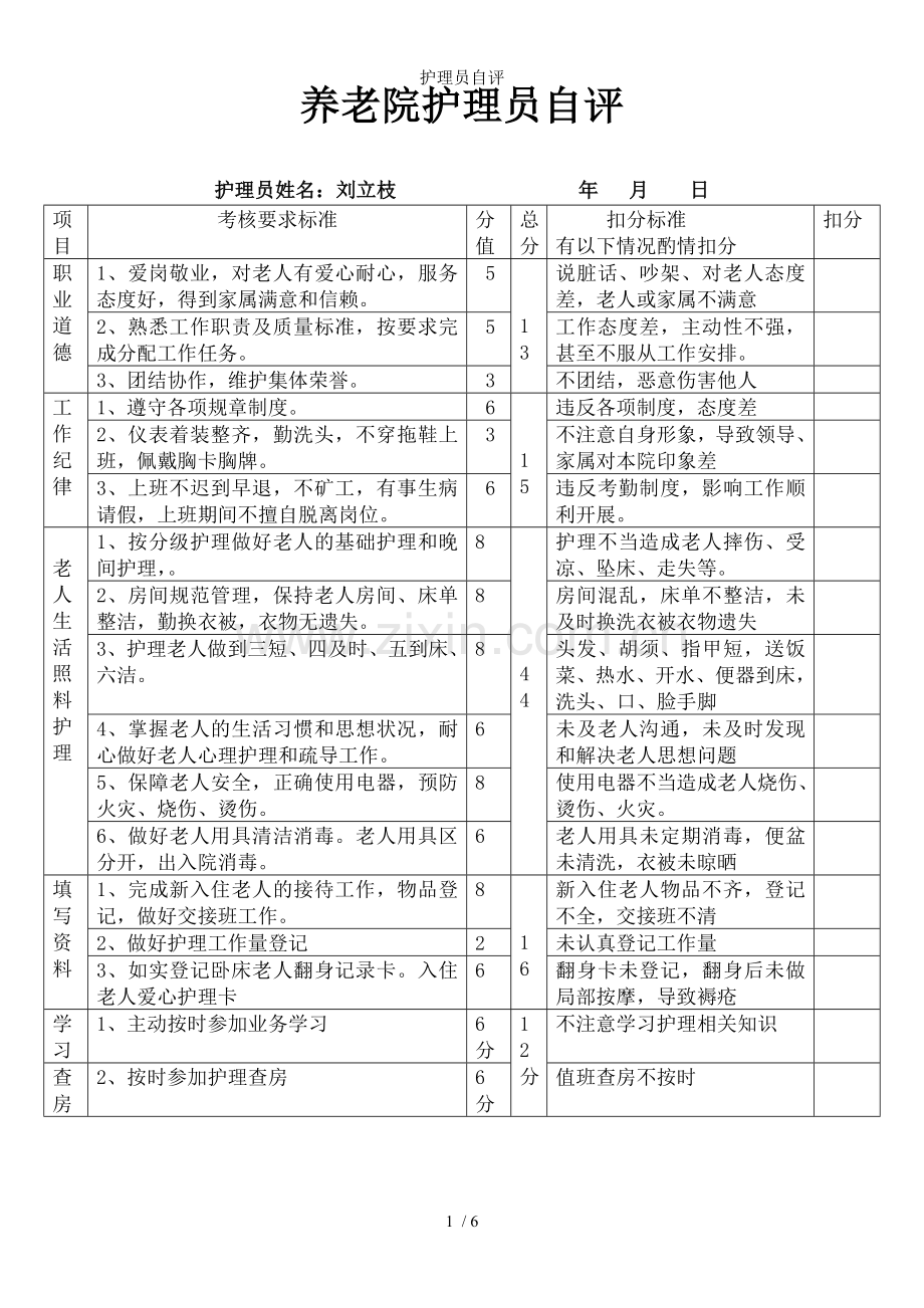 护理员自评.doc_第1页