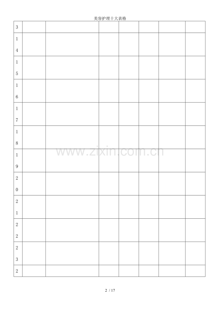 美容护理十大表格.doc_第2页