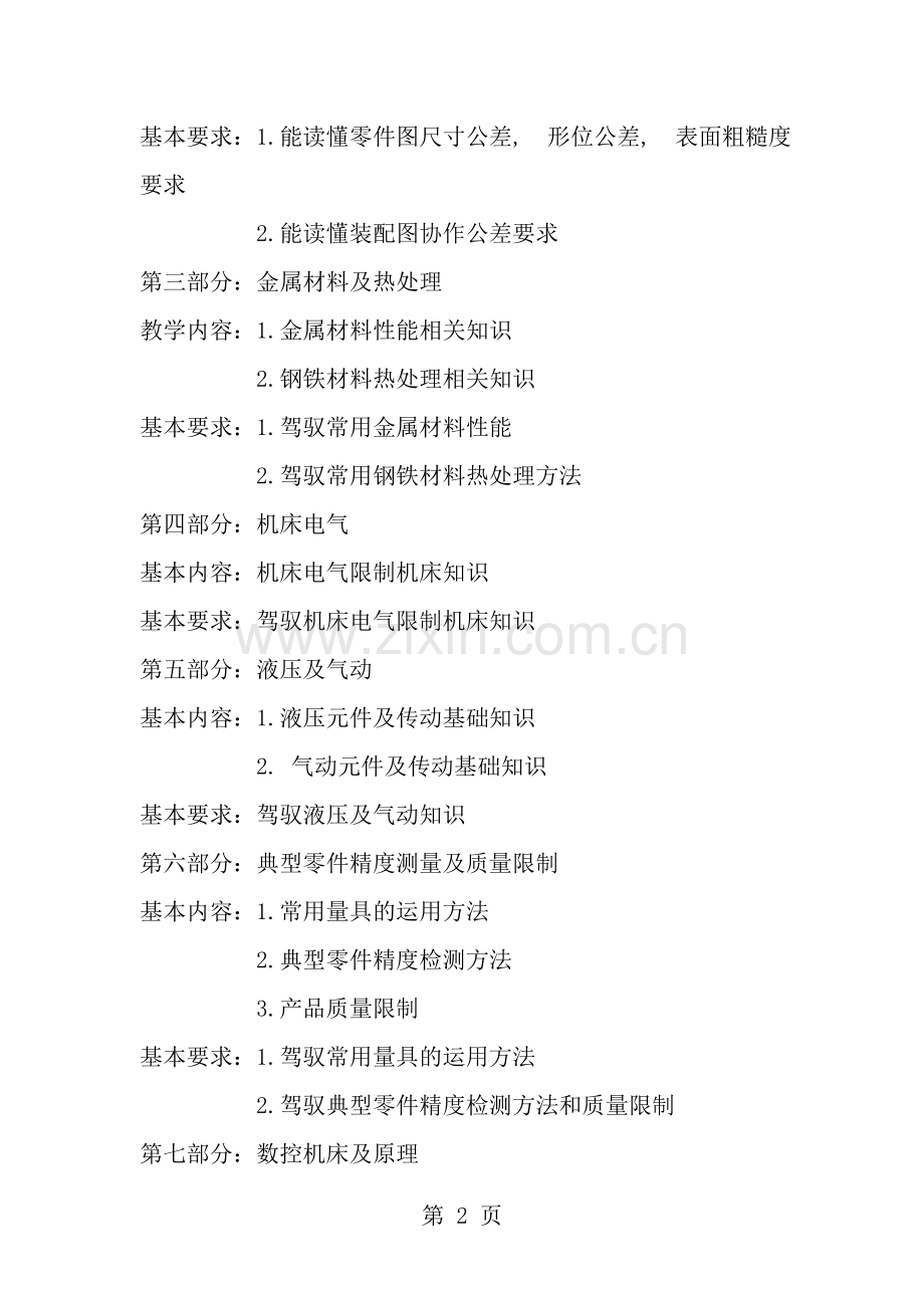 加工中心培训教学大纲初中高.docx_第2页