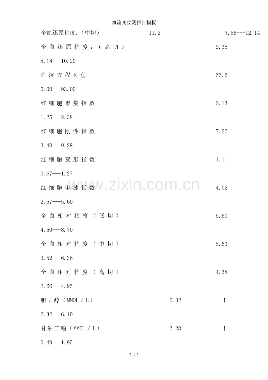 血流变仪测报告模板.doc_第2页
