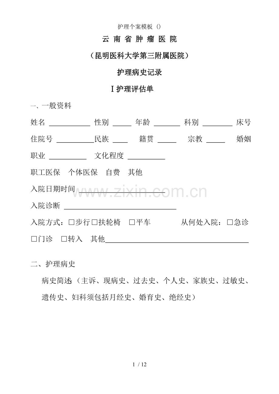 护理个案模板.doc_第2页