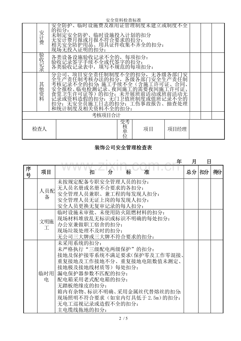 安全资料检查标准.doc_第2页