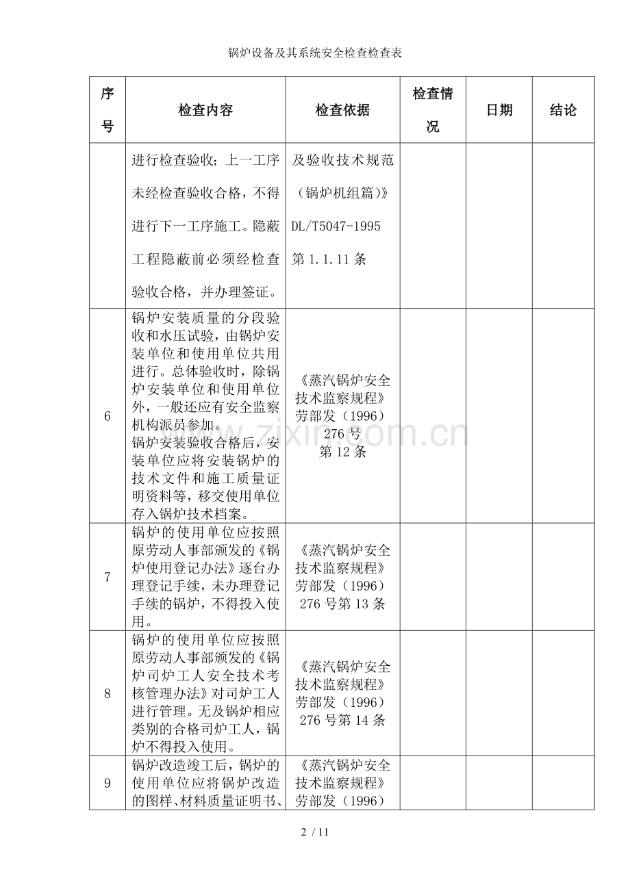锅炉设备及其系统安全检查检查表.doc_第2页