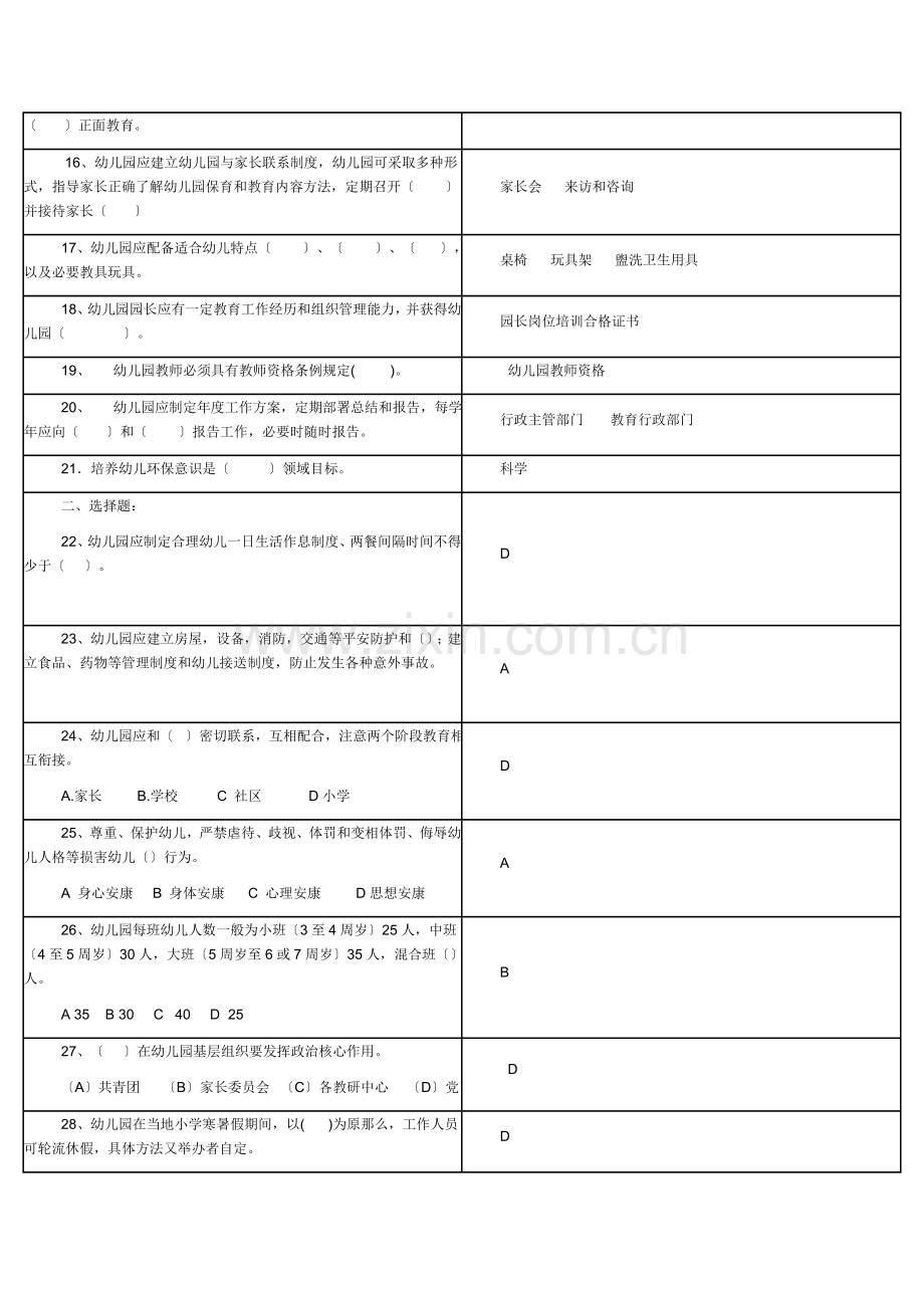 幼儿园规程纲要试题.docx_第2页
