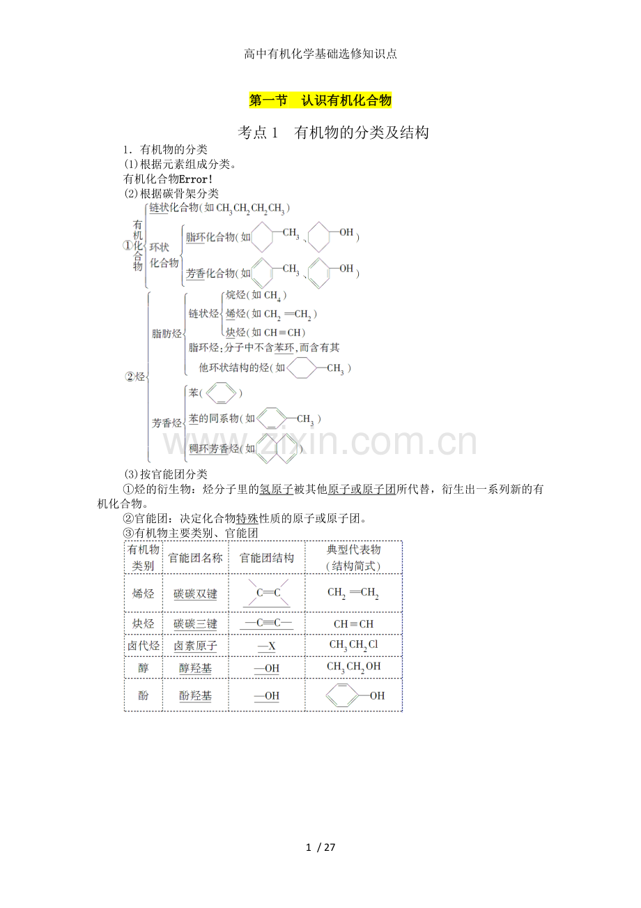 高中有机化学基础选修知识点.doc_第1页