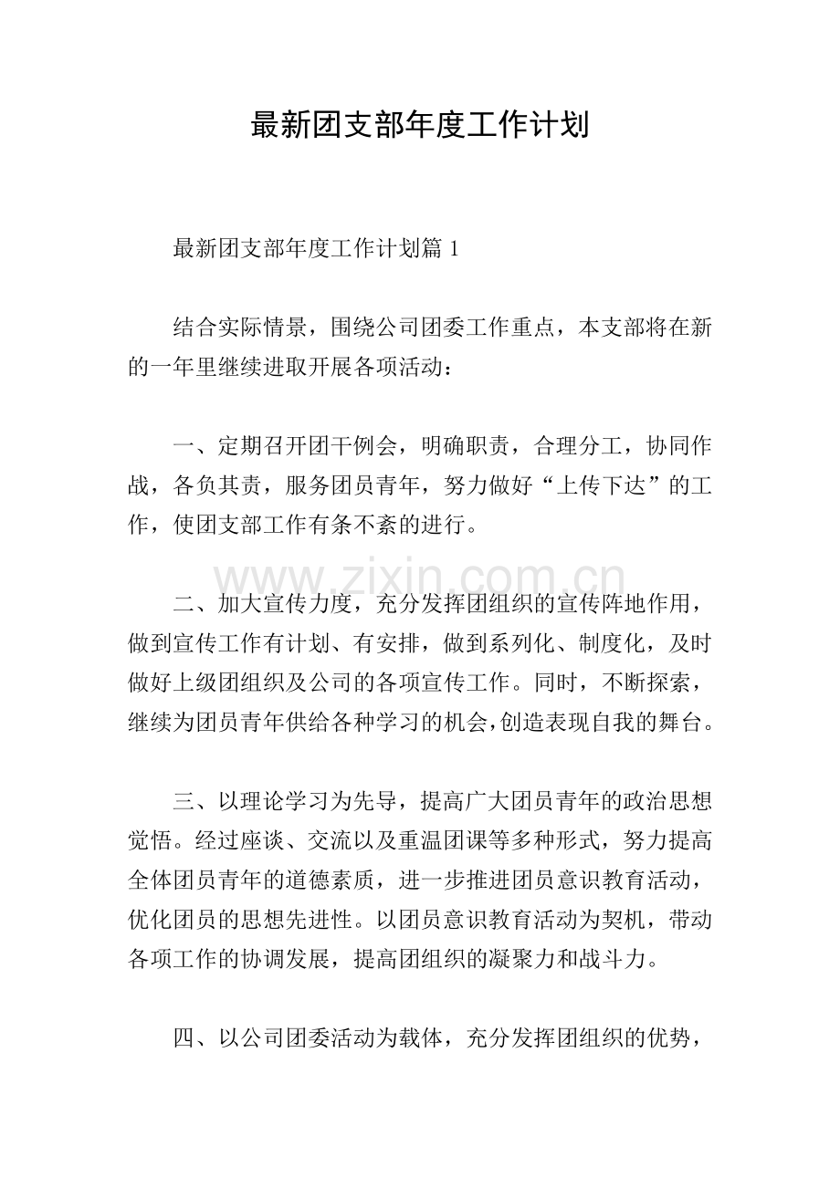 团支部年度工作计划.doc_第1页