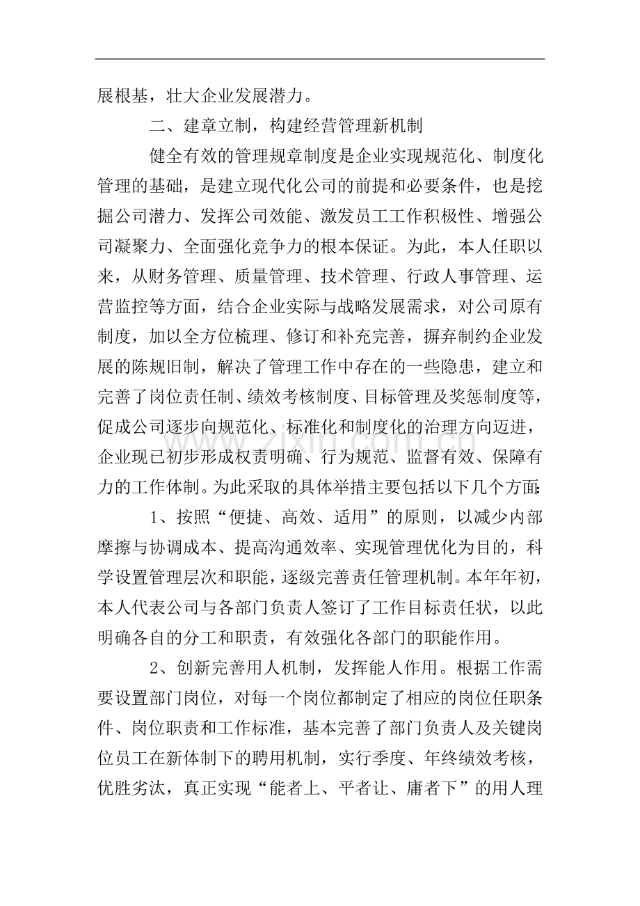 公司总经理的述职报告.doc_第2页