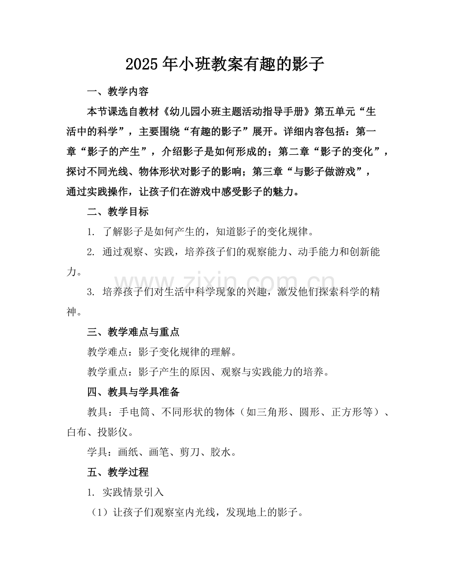 2025年小班教案有趣的影子范例x.doc_第1页