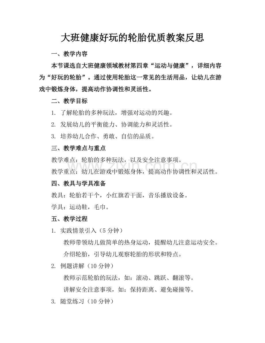 大班健康好玩的轮胎优质教案反思范例x.docx_第1页