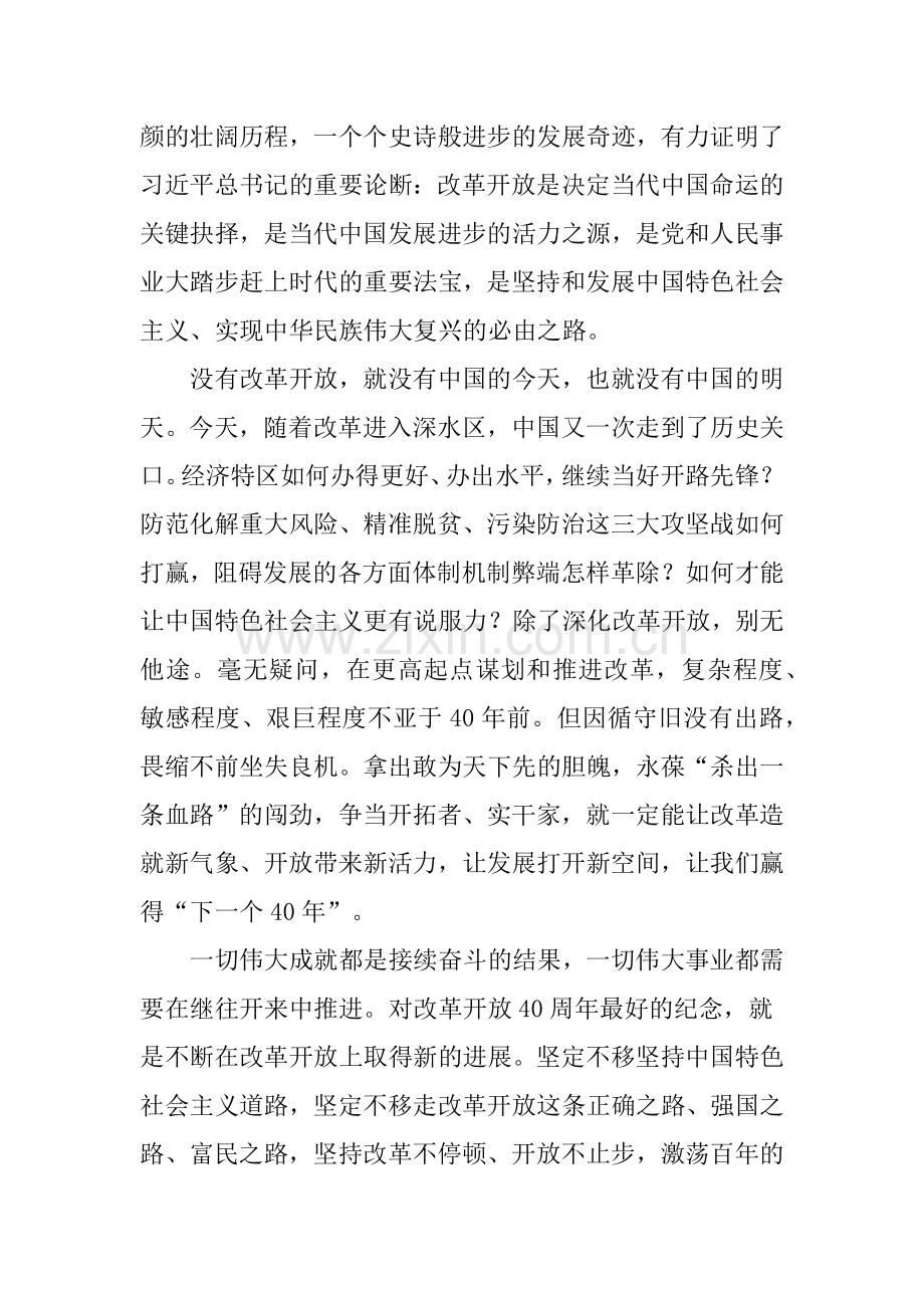庆祝改革开放40周年征文：将改革开放进行到底.docx_第2页