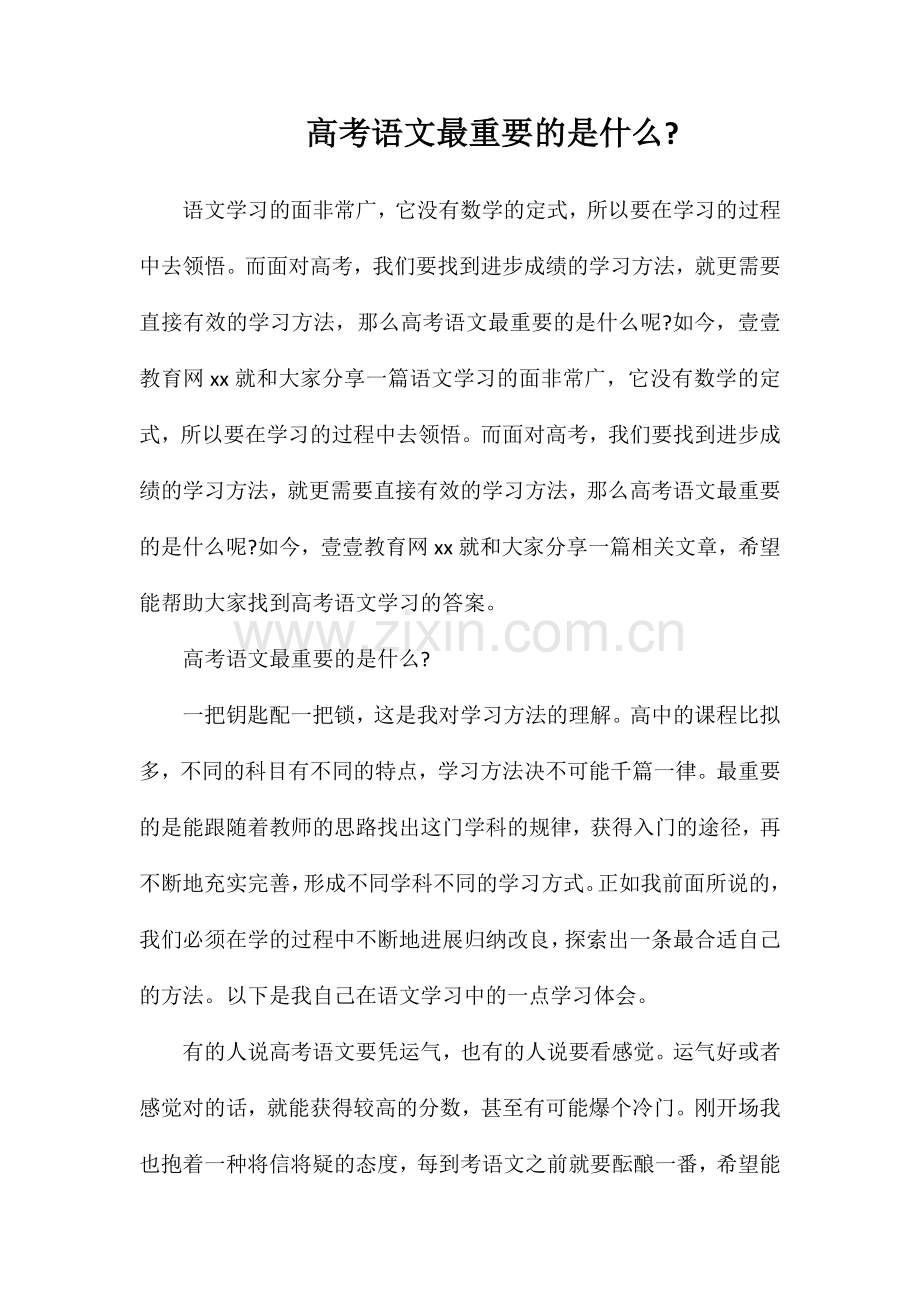 高考语文最重要的是什么.doc_第1页