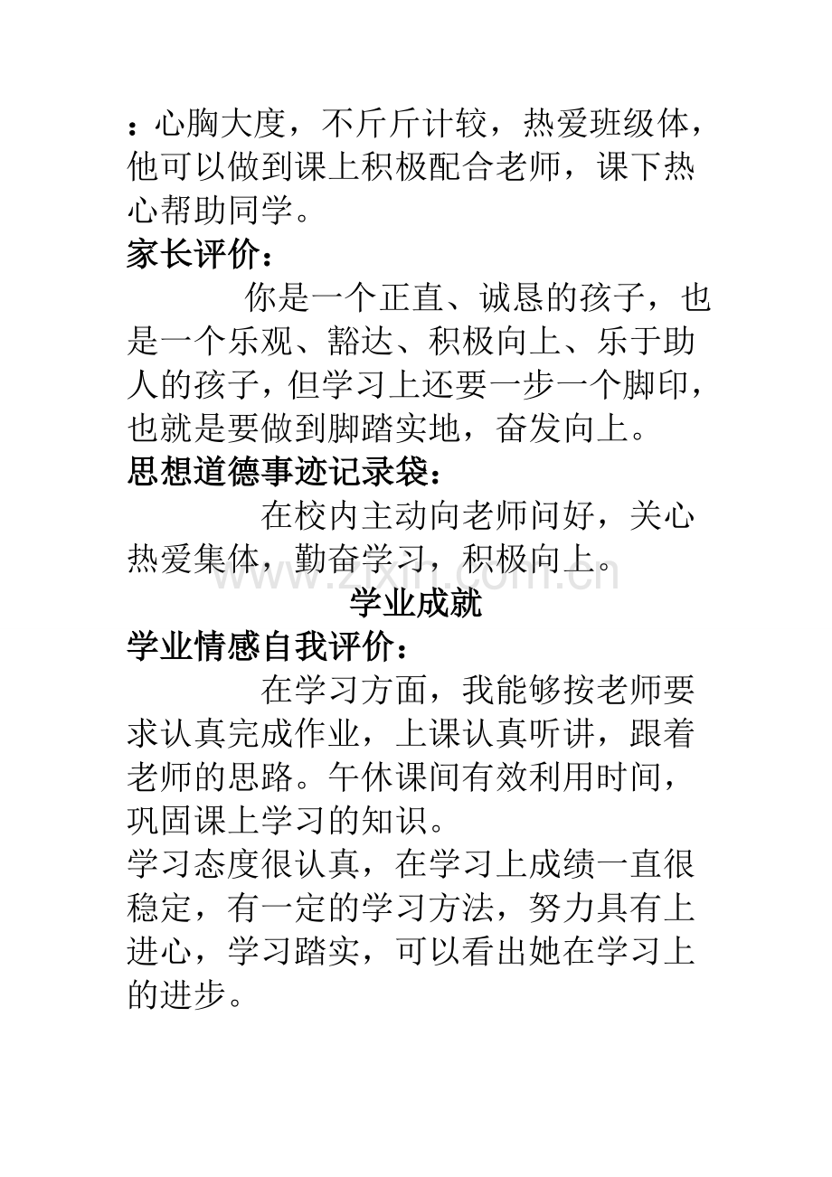 高中生综合素质评价全审美表现期望思想道德自我他人评价.doc_第2页