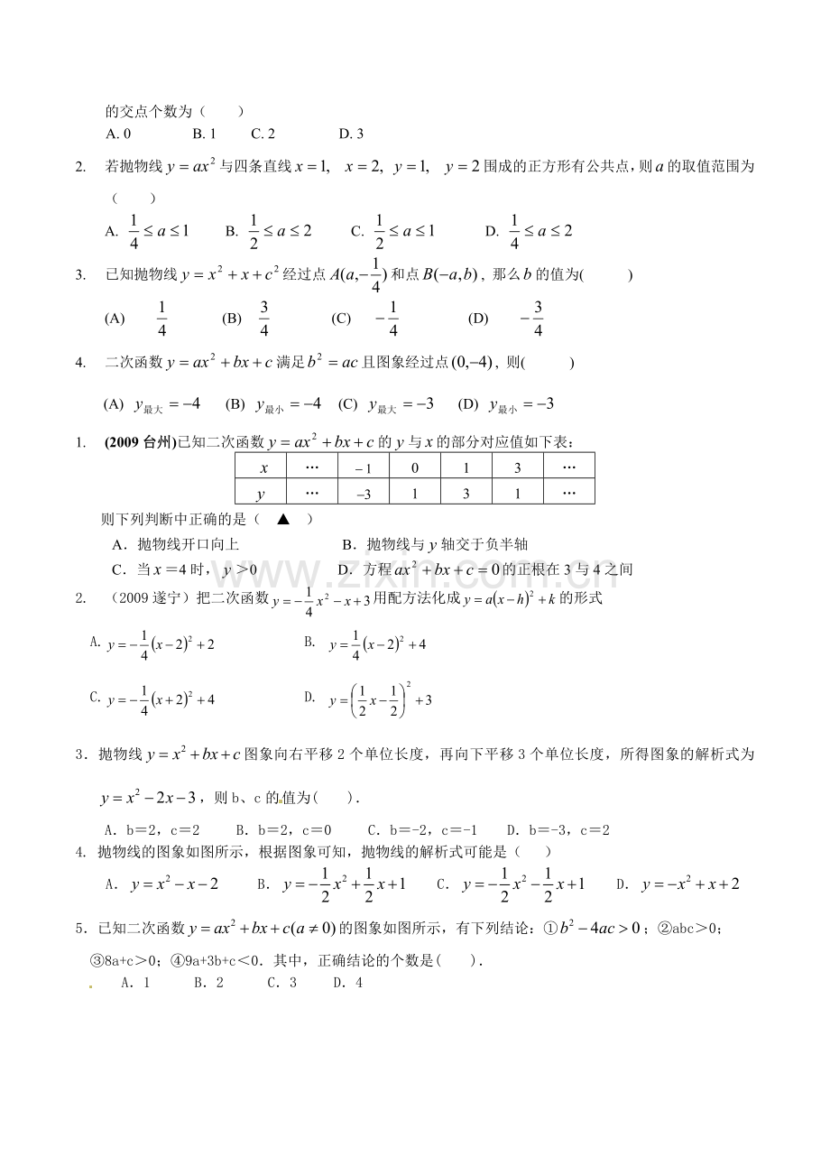 二次函数培优强化练习题二.doc_第2页