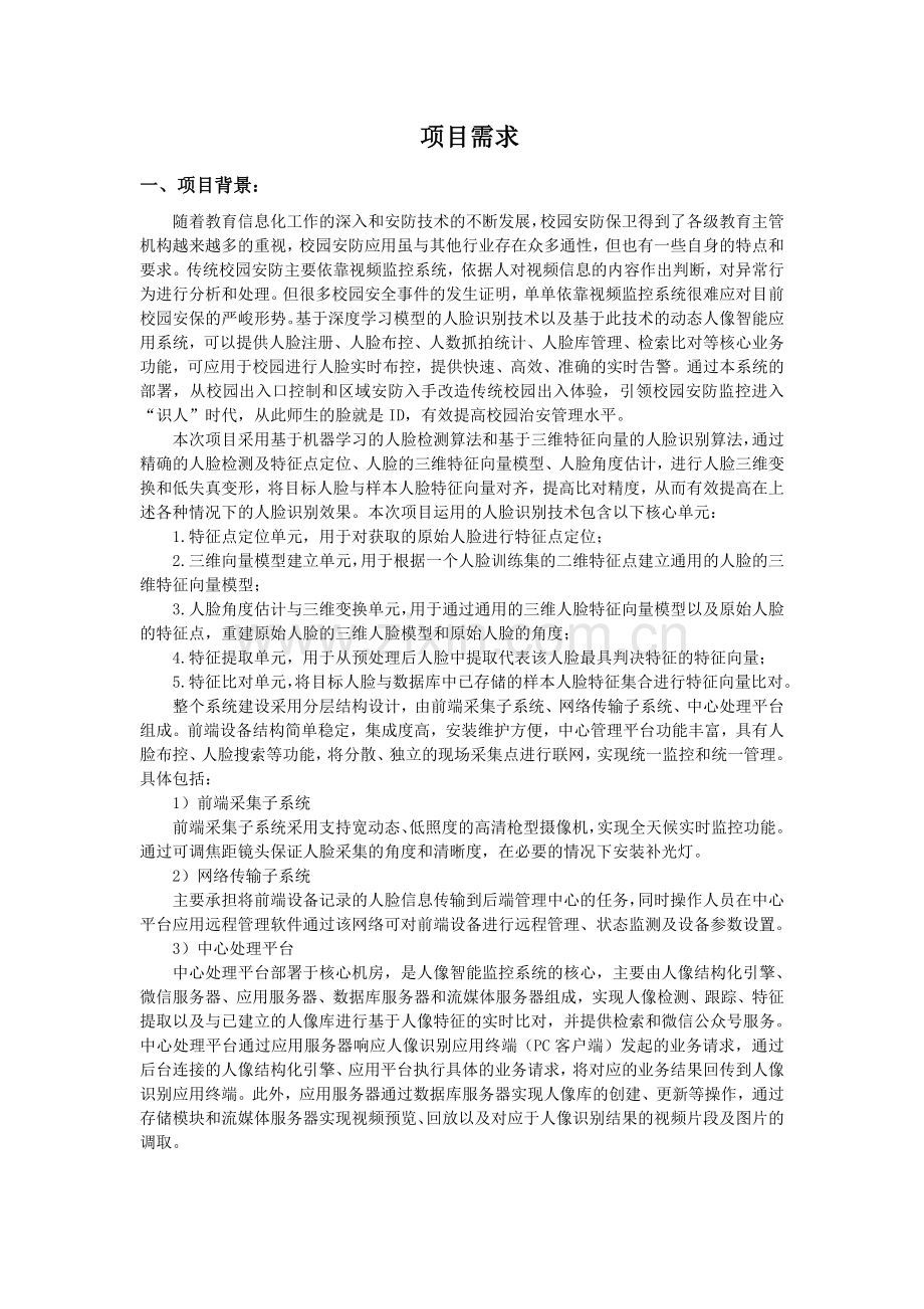 2018年人脸抓拍识别监控系统设备.doc_第1页