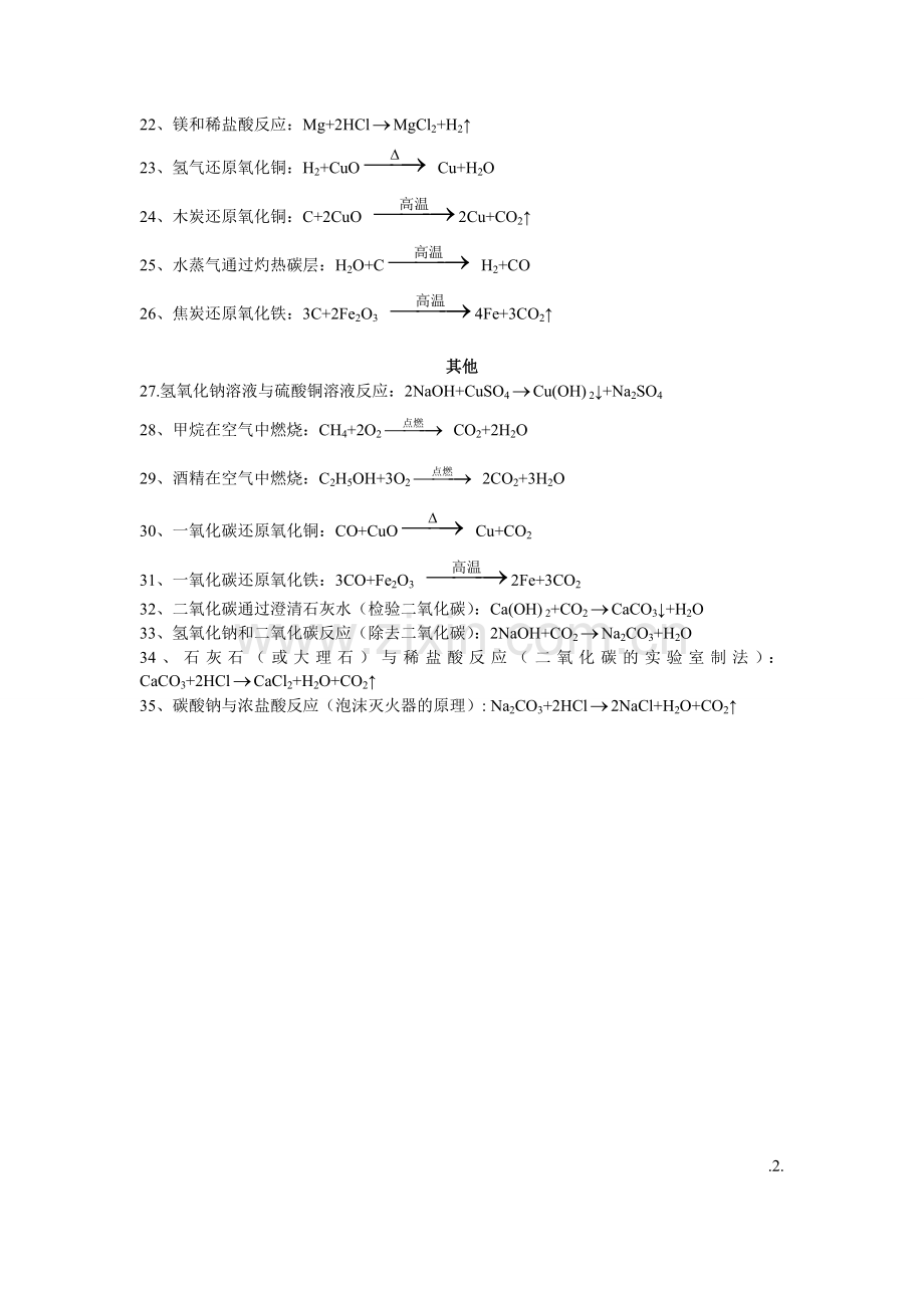 上海市初中化学方程式.doc_第2页